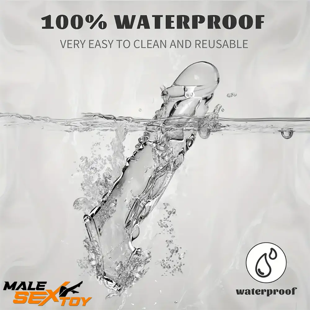 8.6in Vibrating Dildo Sleeve Silicone Soft Cock Enlargement Love Male Sex Toy