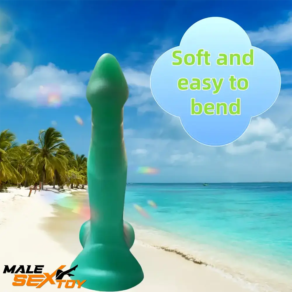 7.87in Soft Flexible Liquid Silicone Monster Female Dildo For Lovers Male Sex Toy