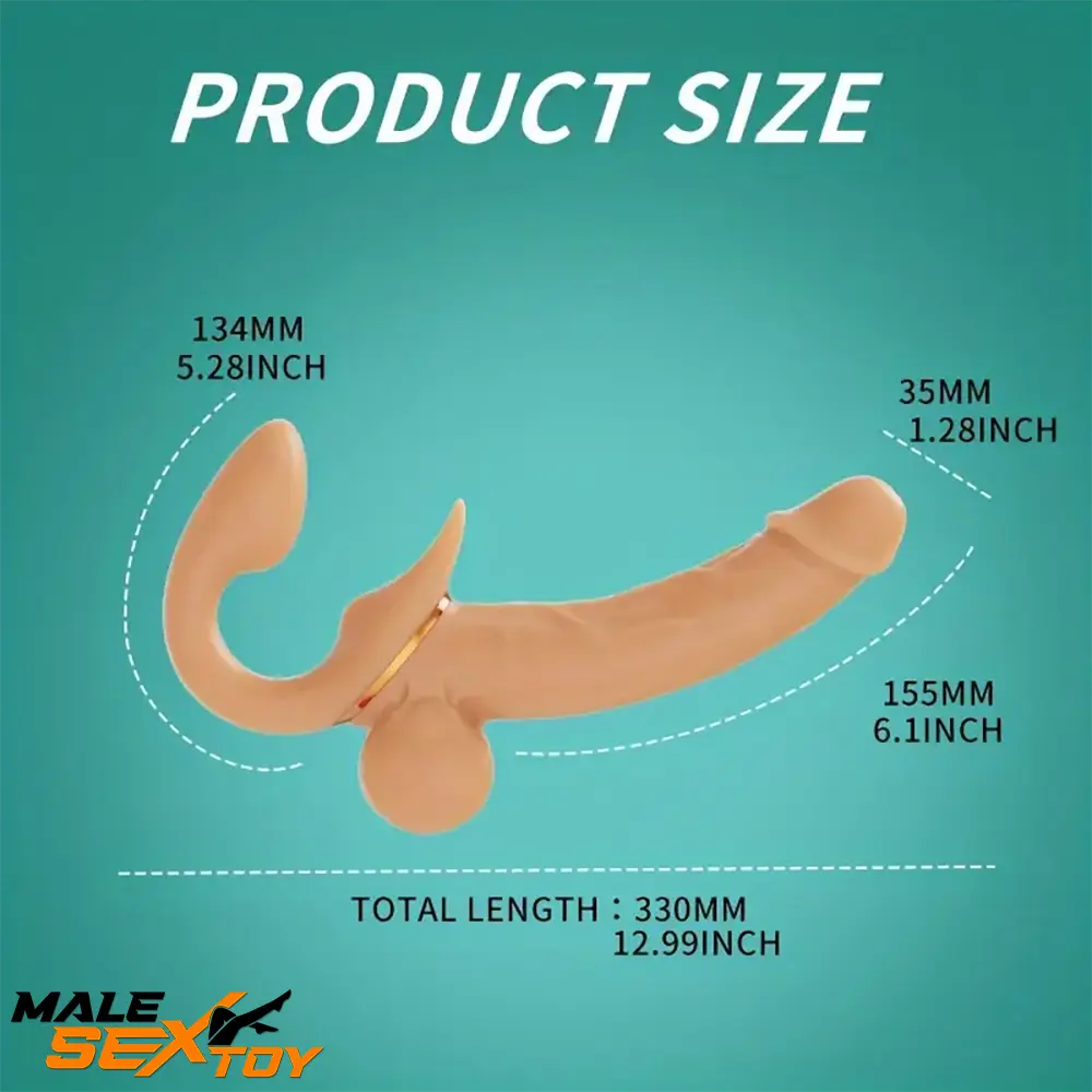12.99in Dual Heads Silicone Soft Vibrating Thrusting Automatic Dildo Male Sex Toy