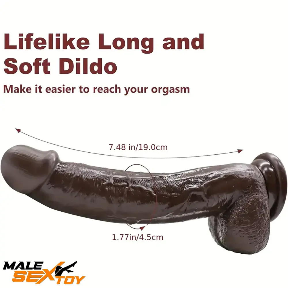 9.25in Soft Big Silicone Ebony Real Dildo For Women Prostate Stimulator Male Sex Toy