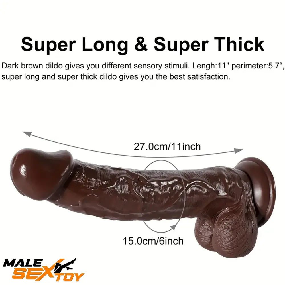 11in Big Ebony Silicone Soft Dildo Adult Sex Toy For Women Men Lover Male Sex Toy