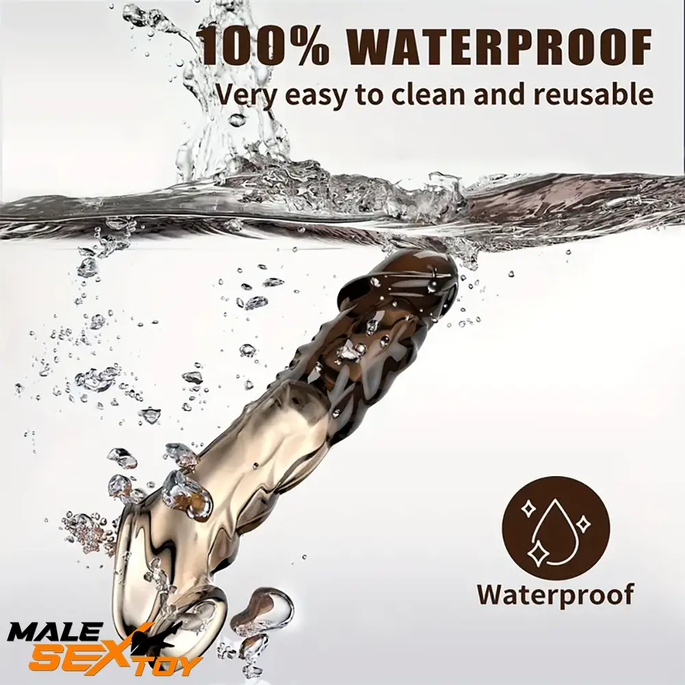 8.6in Vibrating Dildo Sleeve Silicone Soft Cock Enlargement Love Male Sex Toy