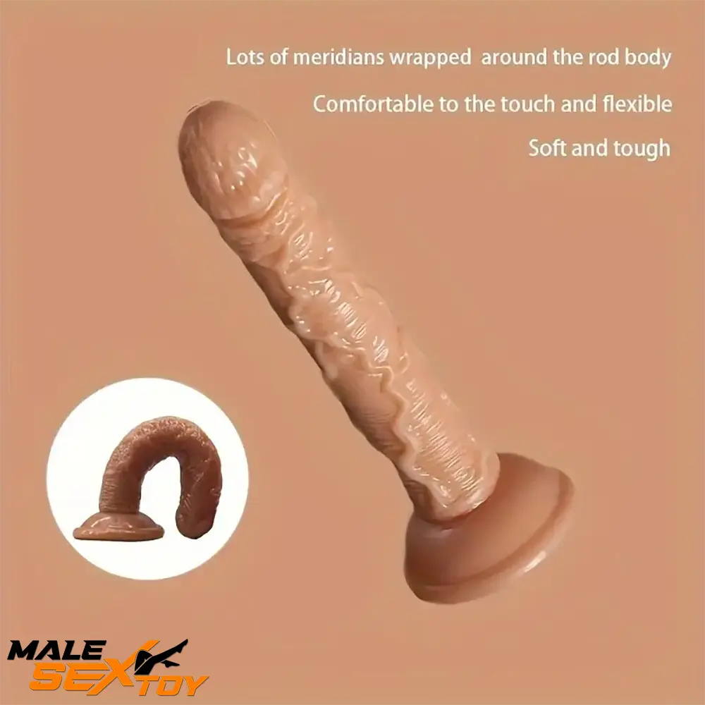 7.29in Silicone Female Flesh Dildo Soft Sex Toy For Handsfree Sex Toy Male Sex Toy