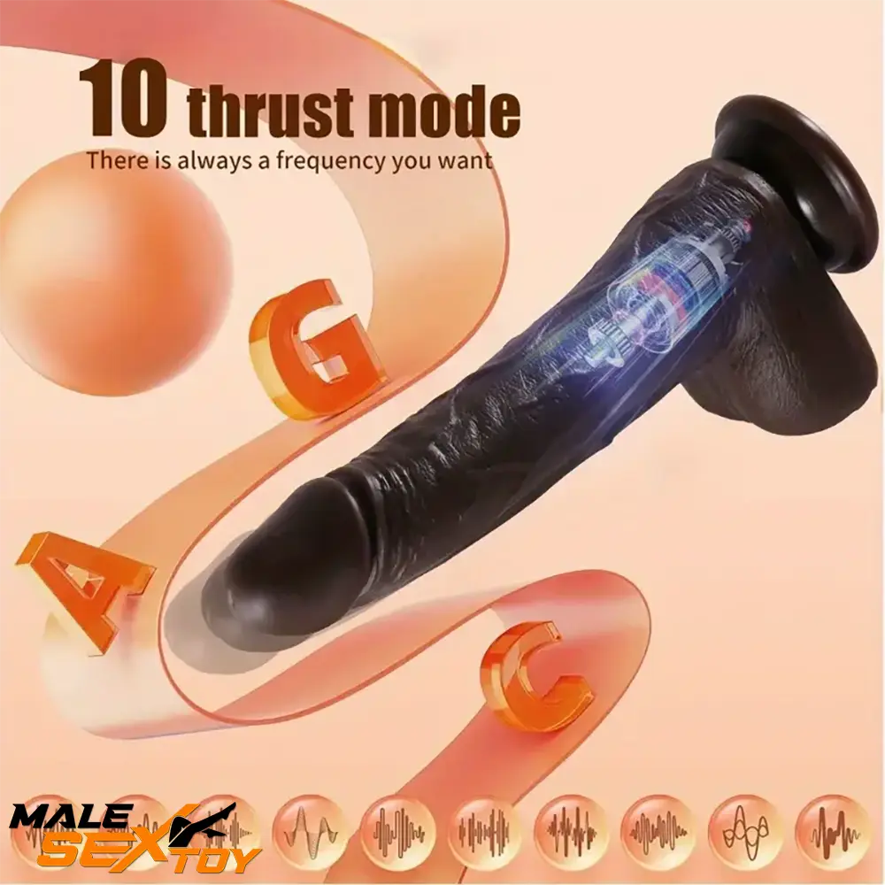 8.7in Soft Big Silicone Thrusting Rotating Heating Remote Auto Dildo Male Sex Toy