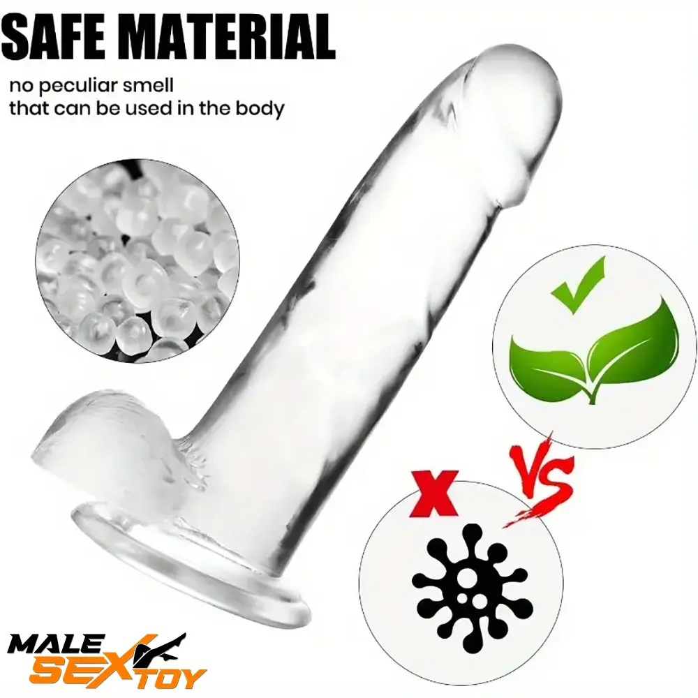 7.3in Clear Real Skin Like Dildo For Female Male Love Pleasure Toy Male Sex Toy