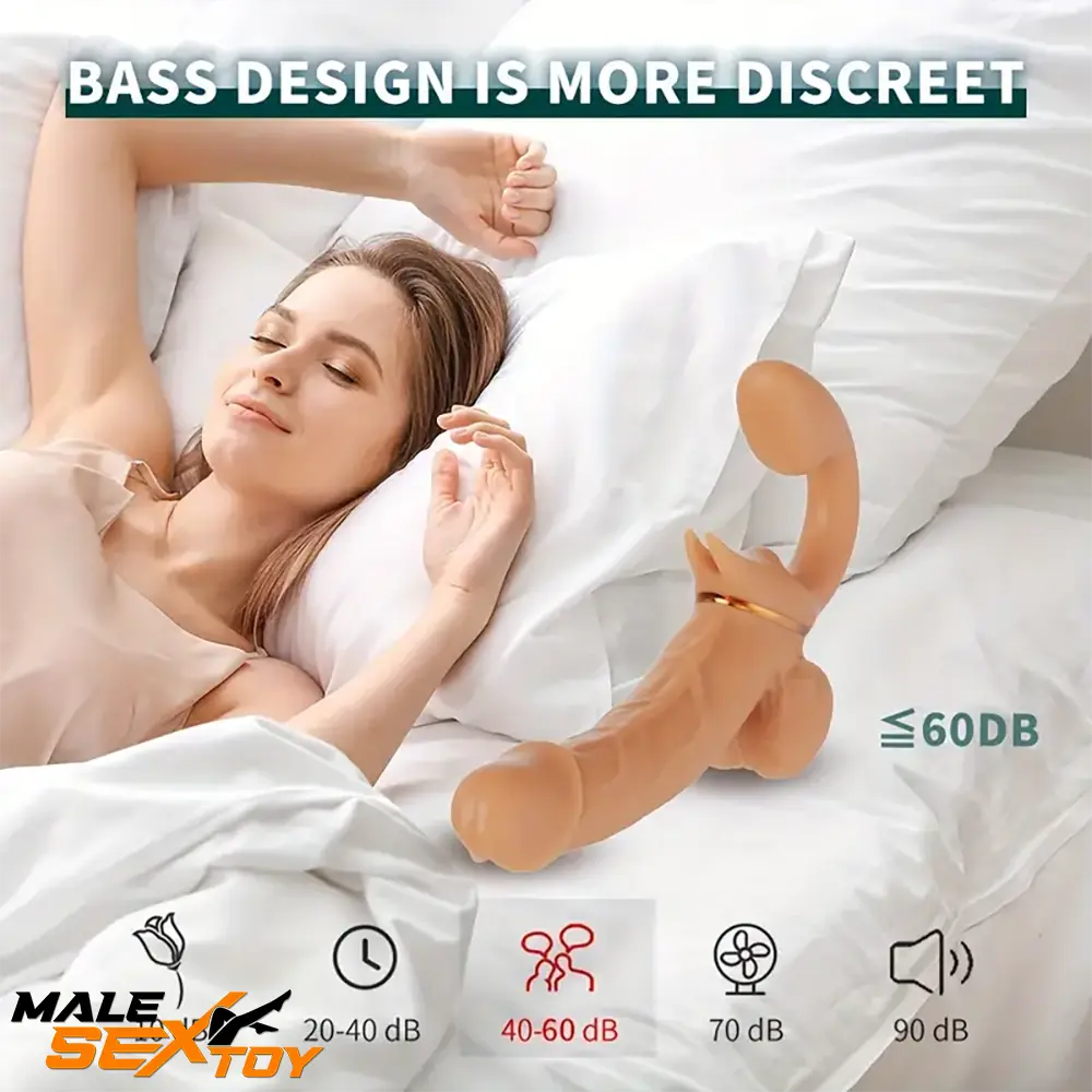 12.99in Dual Heads Silicone Soft Vibrating Thrusting Automatic Dildo Male Sex Toy