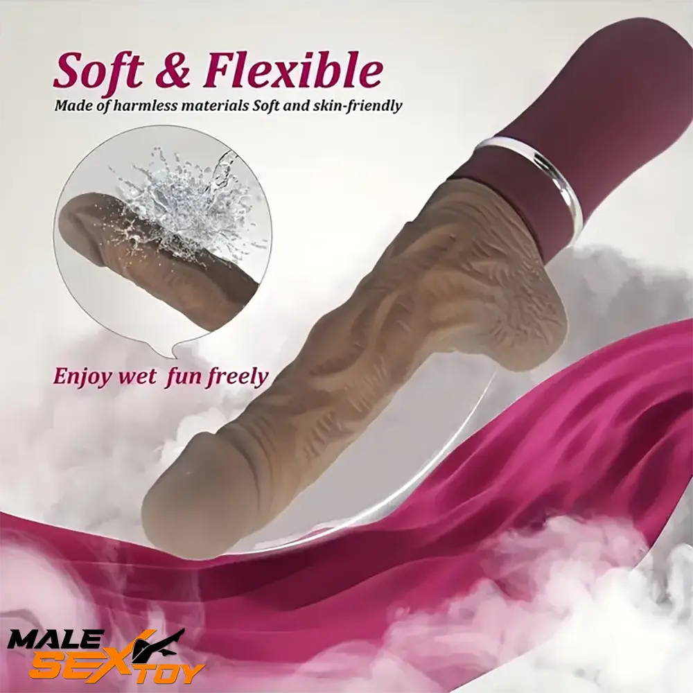 10.6in Large Vibrating Thrusting Big Silicone Soft Heated Dildo Machine Male Sex Toy