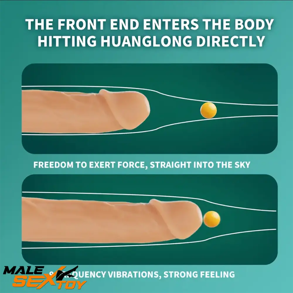 12.99in Dual Heads Silicone Soft Vibrating Thrusting Automatic Dildo Male Sex Toy