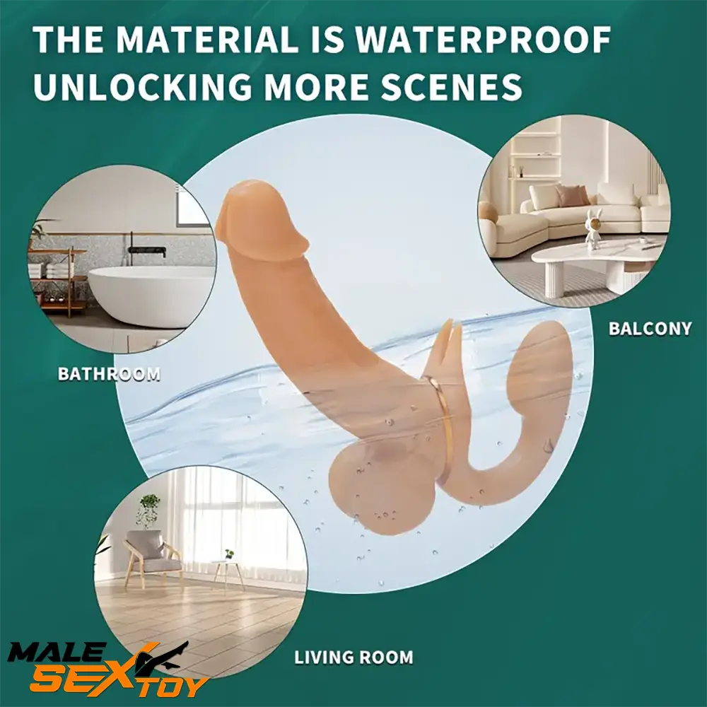 12.99in Dual Heads Silicone Soft Vibrating Thrusting Automatic Dildo Male Sex Toy