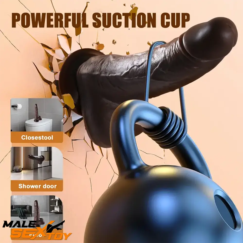 8.7in Soft Big Silicone Thrusting Rotating Heating Remote Auto Dildo Male Sex Toy
