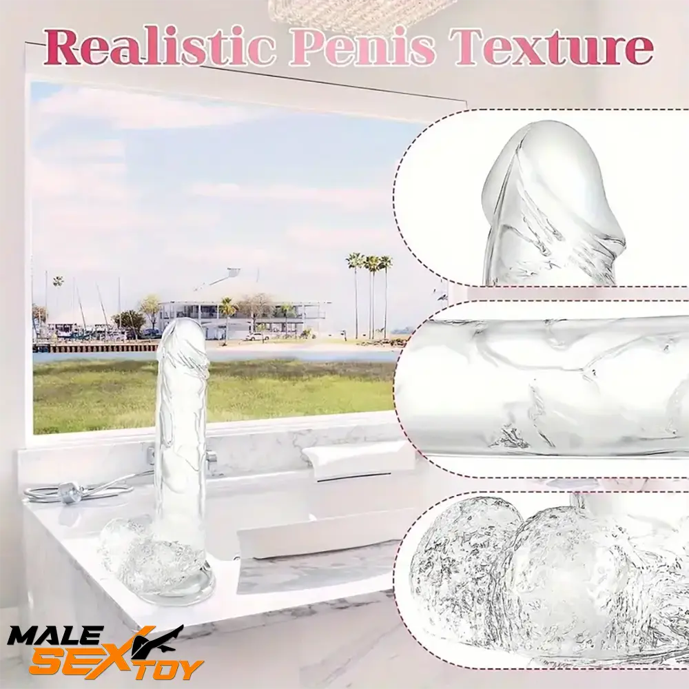 7.3in Clear Real Skin Like Dildo For Female Male Love Pleasure Toy Male Sex Toy