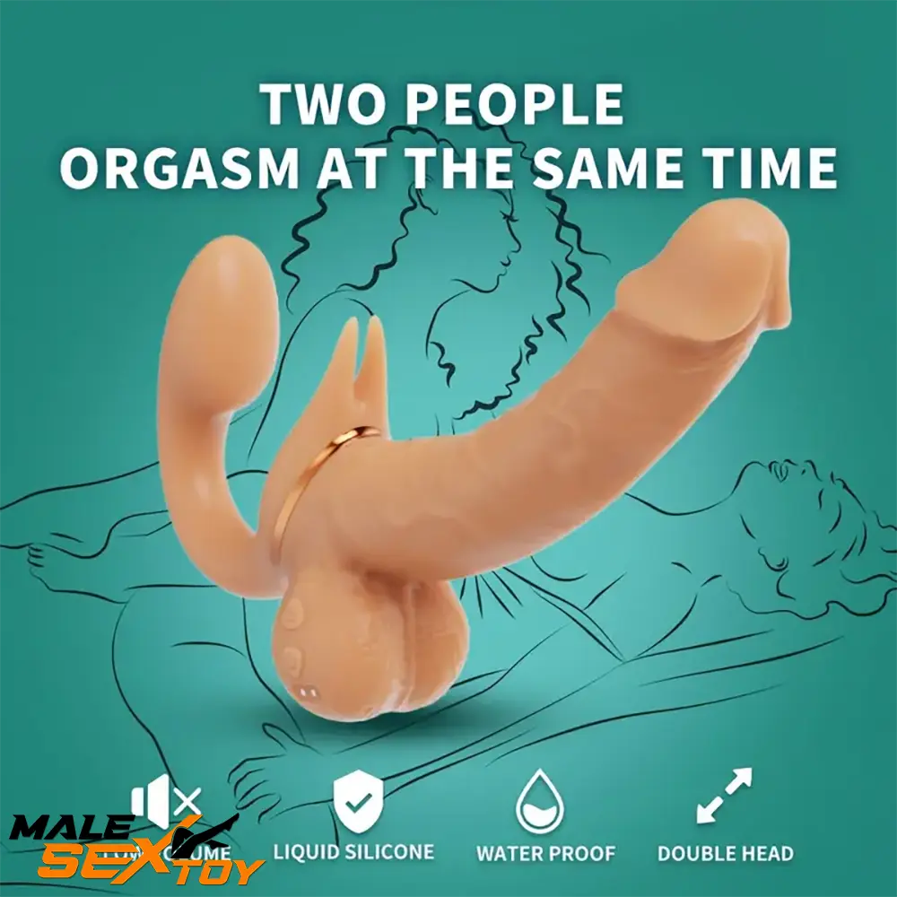 12.99in Dual Heads Silicone Soft Vibrating Thrusting Automatic Dildo Male Sex Toy