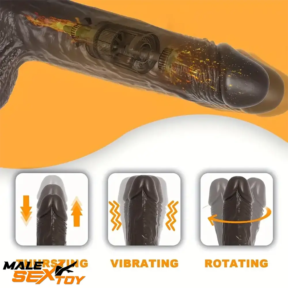 7.6in 8.66in Swing Vibrating Thrusting Big Electric Soft Heated Dildo Male Sex Toy