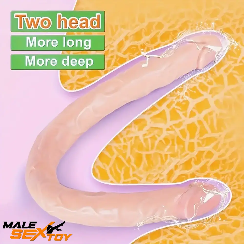 13.18in Realistic Double Headed Long Dildo For Female Male Love Male Sex Toy