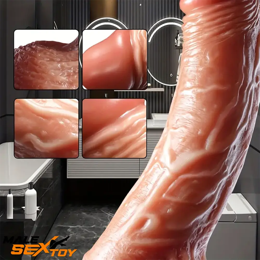 7.6in 8.66in Swing Vibrating Thrusting Big Electric Soft Heated Dildo Male Sex Toy