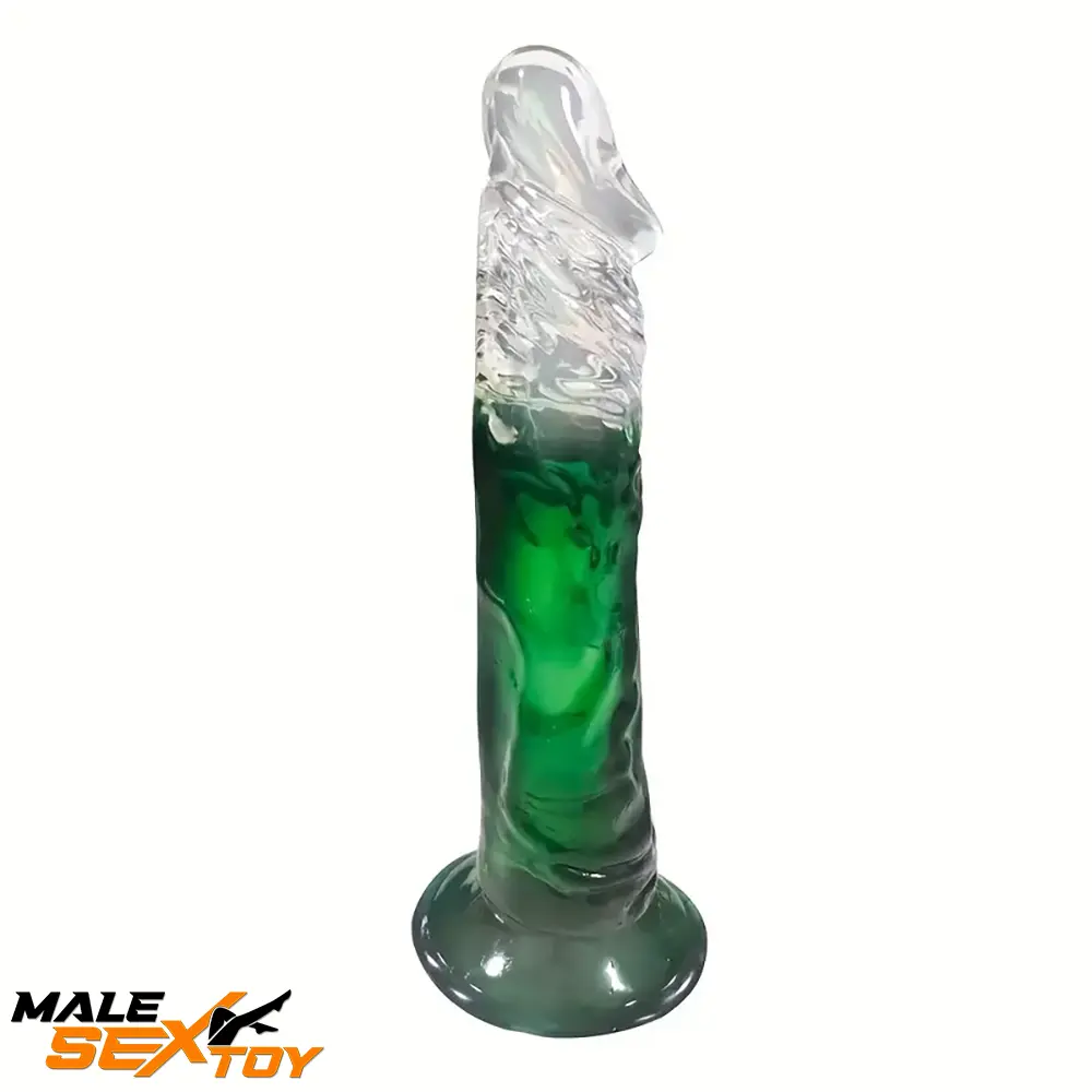 7.28in Soft Silicone Clear Real Dildo For G-Spot Clitoris Prostate Toy Male Sex Toy