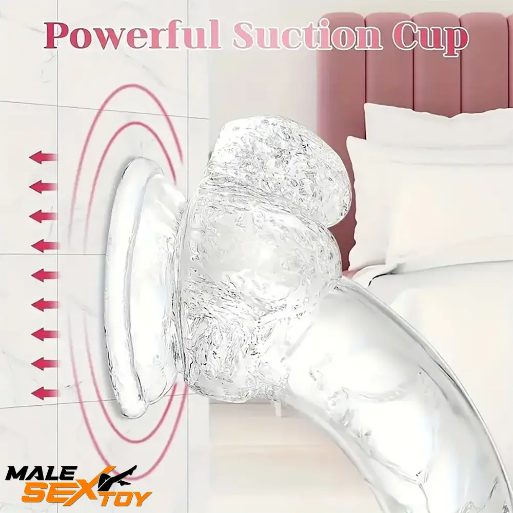 7.3in Clear Real Skin Like Dildo For Female Male Love Pleasure Toy Male Sex Toy