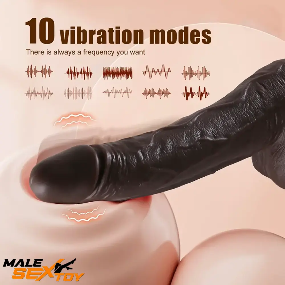 8.7in Soft Big Silicone Thrusting Rotating Heating Remote Auto Dildo Male Sex Toy