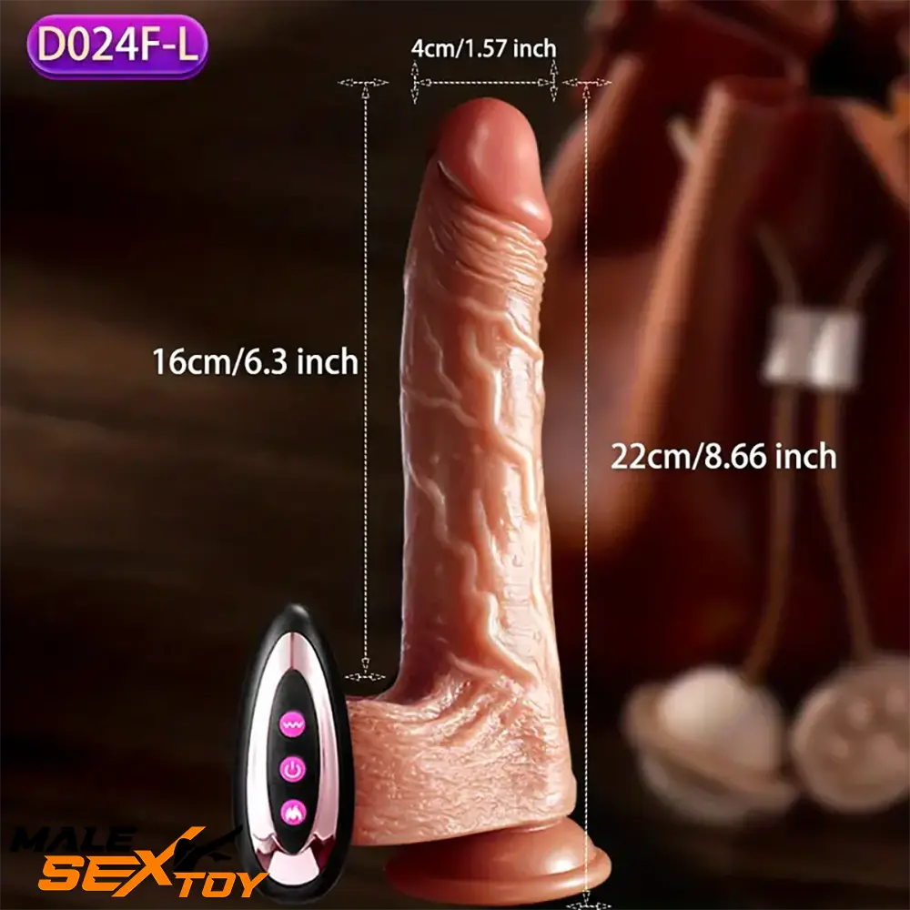 7.6in 8.66in Swing Vibrating Thrusting Big Electric Soft Heated Dildo Male Sex Toy