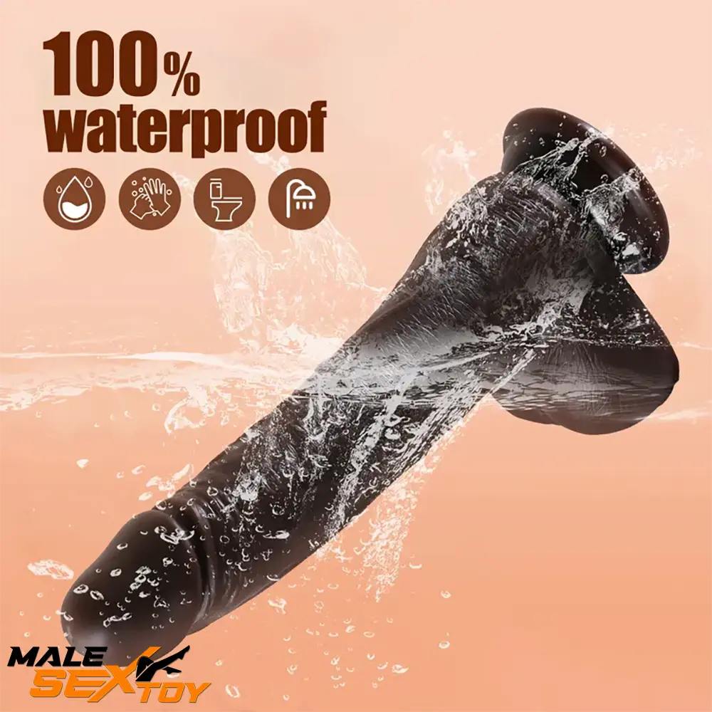 8.7in Soft Big Silicone Thrusting Rotating Heating Remote Auto Dildo Male Sex Toy