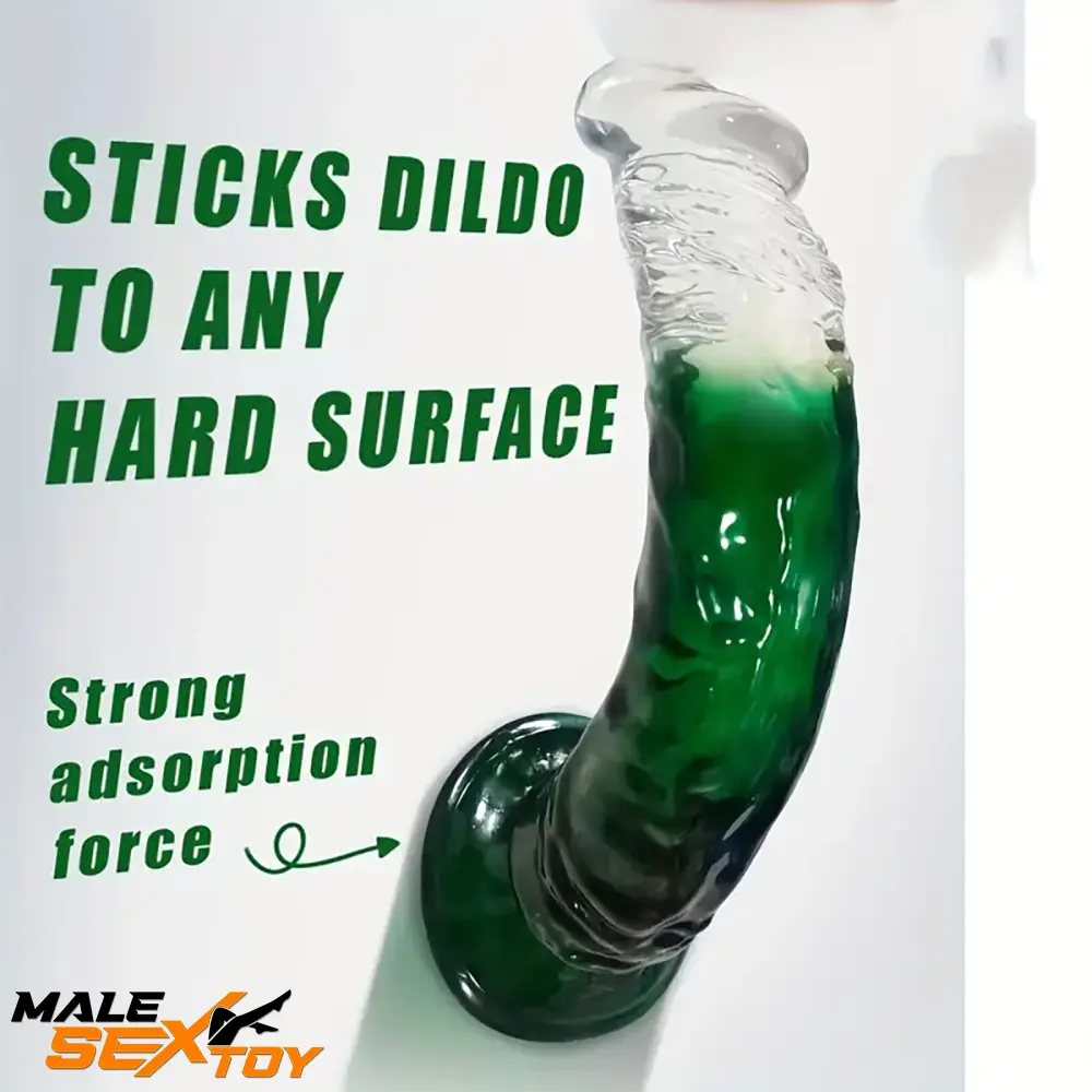 7.28in Soft Silicone Clear Real Dildo For G-Spot Clitoris Prostate Toy Male Sex Toy