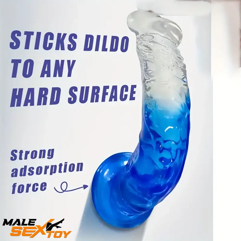 7.28in Soft Silicone Clear Real Dildo For G-Spot Clitoris Prostate Toy Male Sex Toy