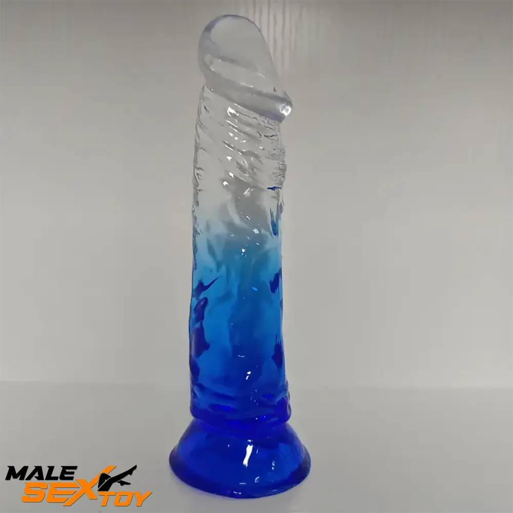 7.28in Soft Silicone Clear Real Dildo For G-Spot Clitoris Prostate Toy Male Sex Toy
