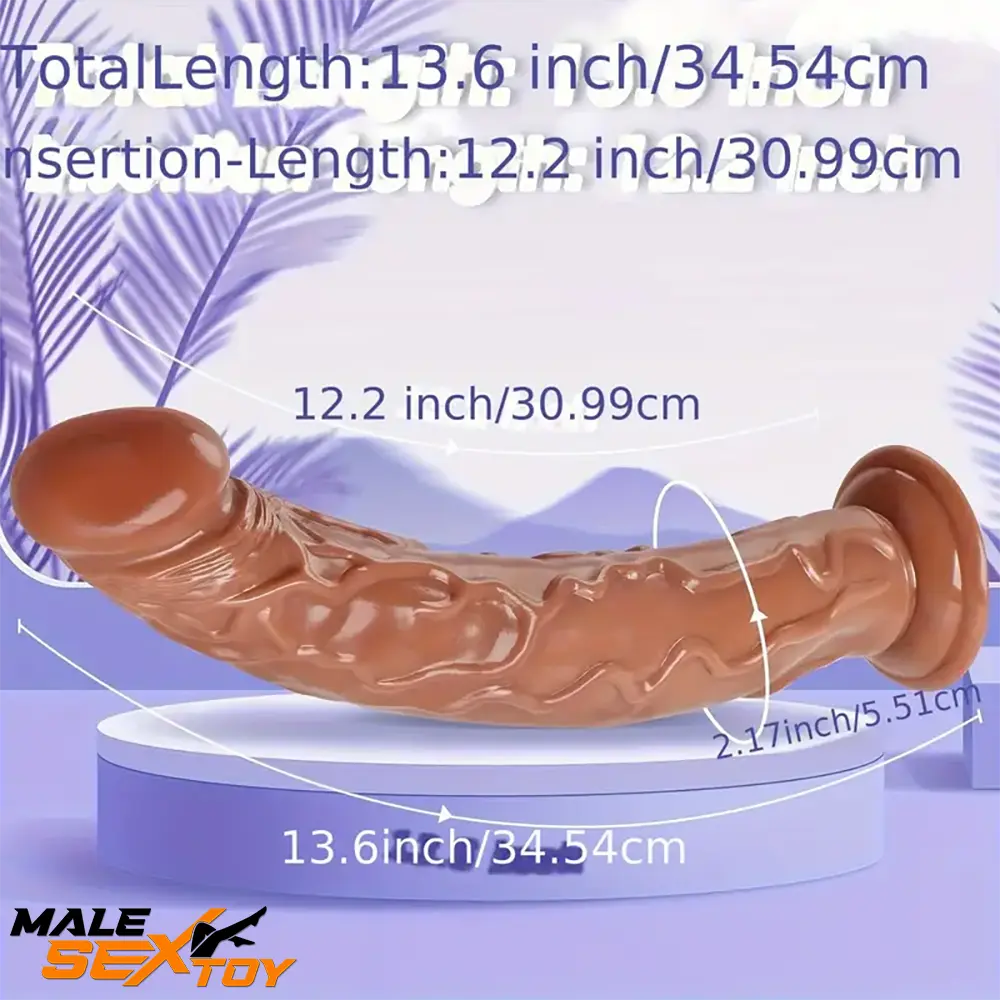 13.6in Soft Realistic Silicone Big Long Dildo For G Spot Women Using Male Sex Toy