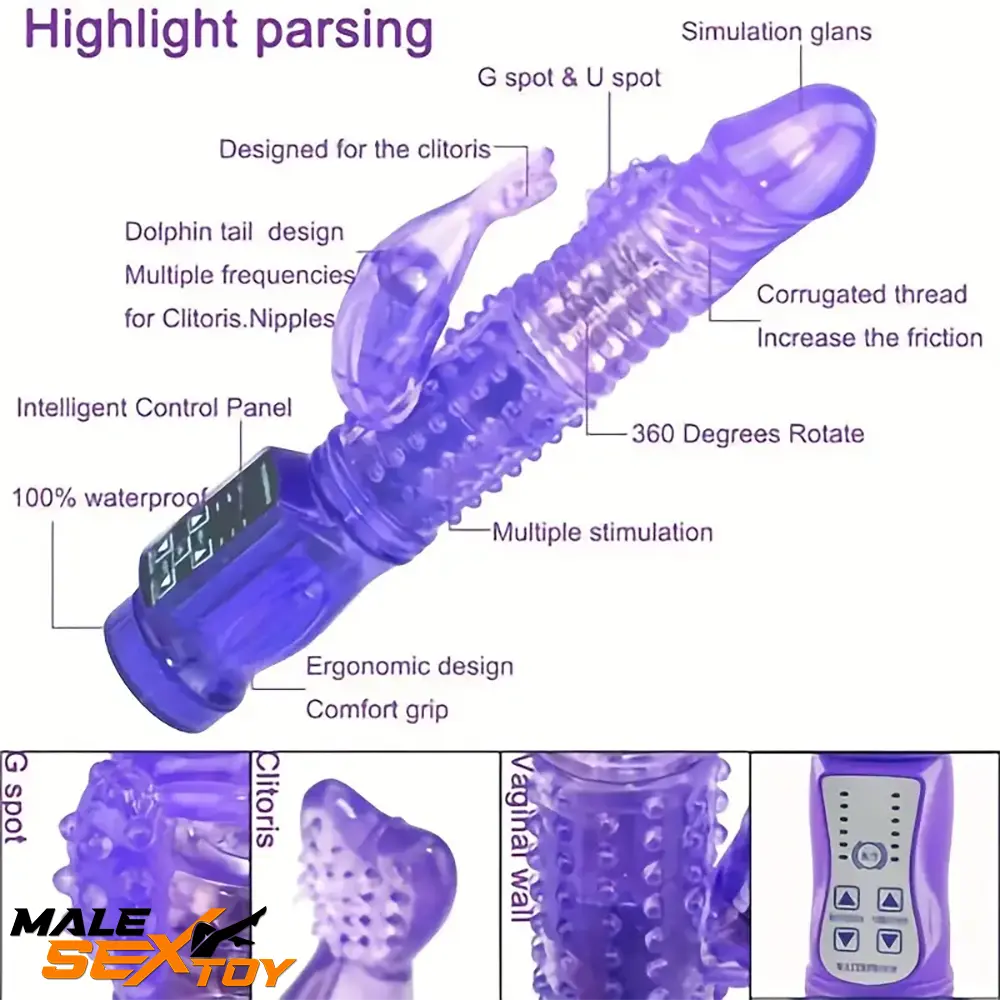 8.86in Auto Silicone Soft Vibrating Rotation Dildo For G-spot Stimulator Male Sex Toy