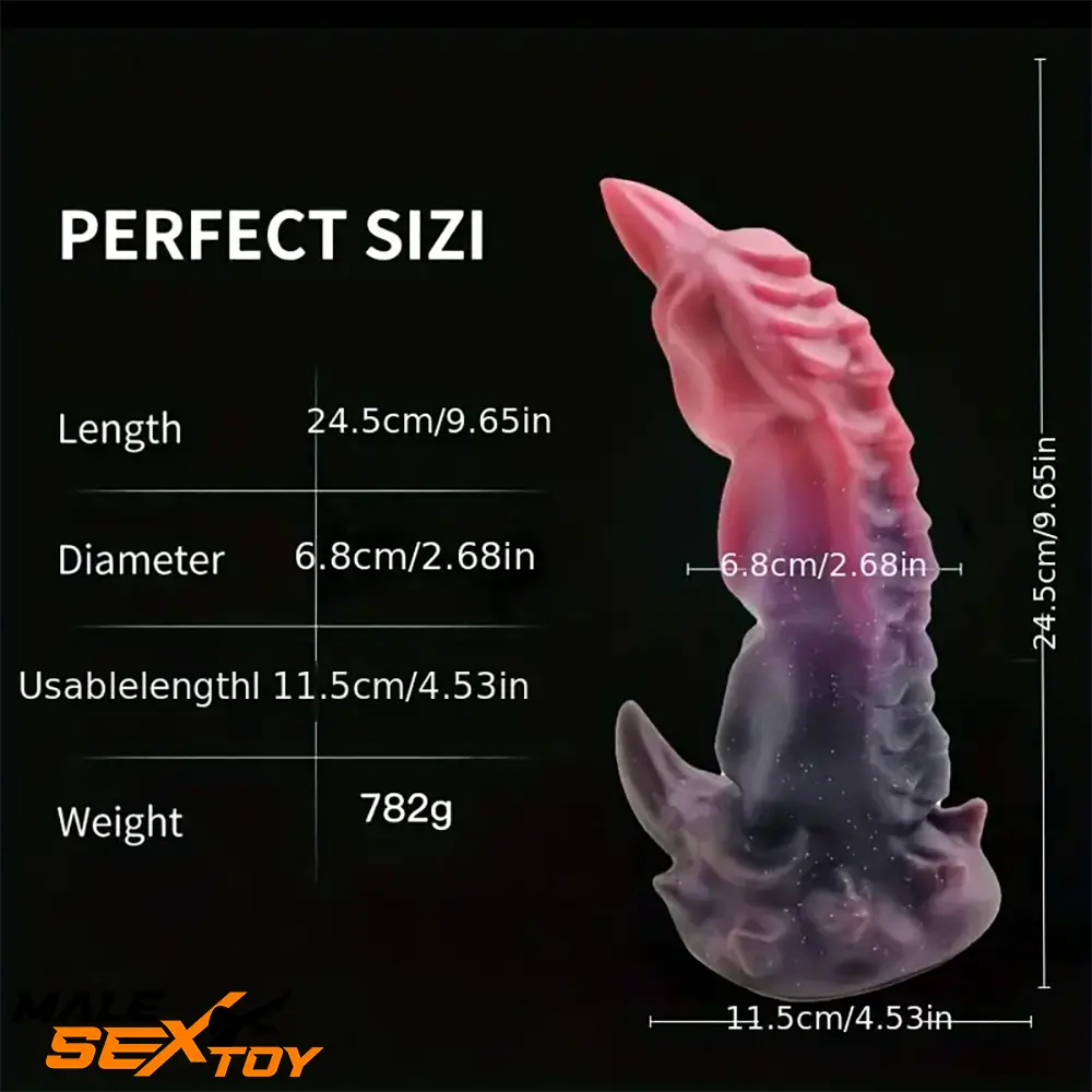 9.65in Silicone Dragon Starry Color Big Soft Dildo For Women Men Love Male Sex Toy