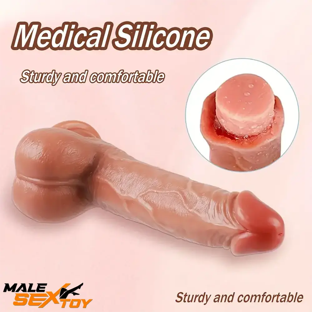 8.7in Soft Real Silicone Big Dildo For G Spot Women Pleasure Lovers Male Sex Toy
