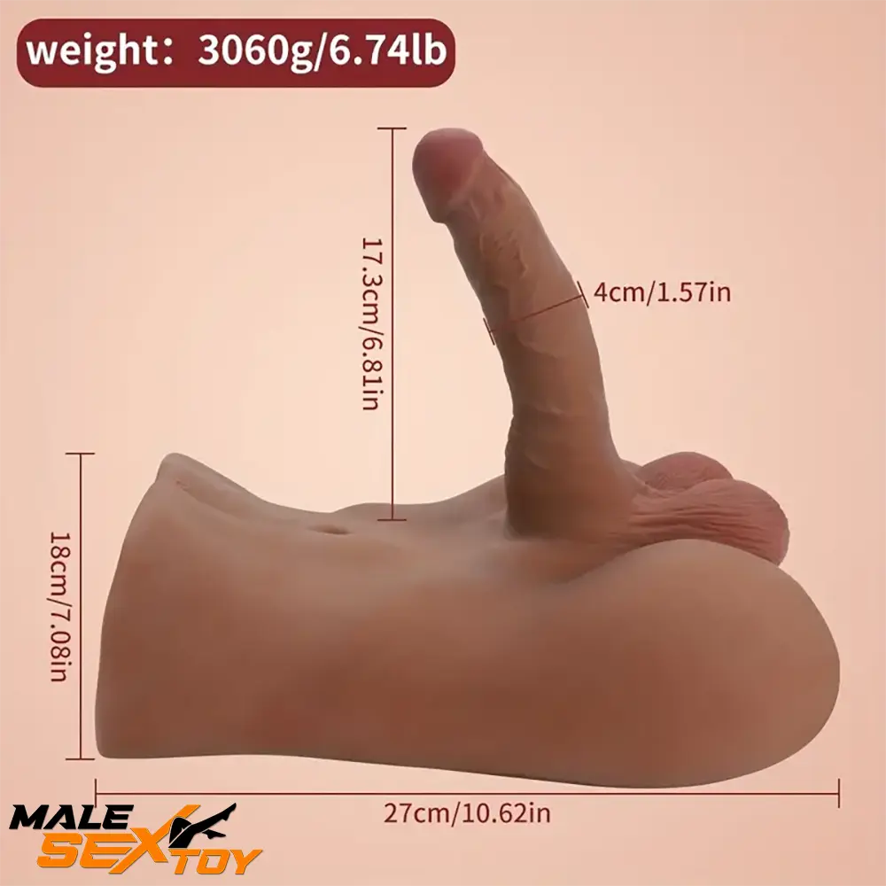 6.81in Silicone Realistic Dildo With Male Sex Torso Dildo For Riding Play Male Sex Toy