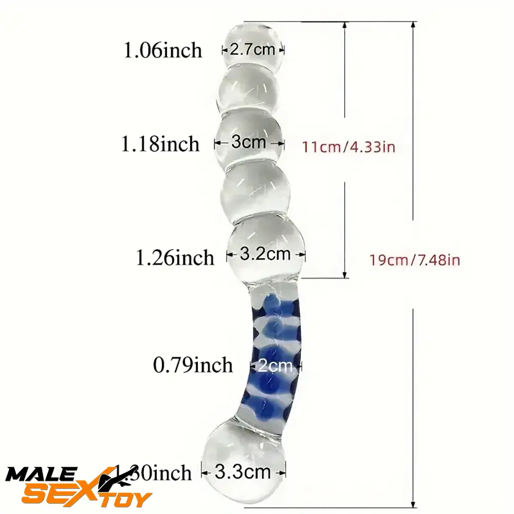 7.48in Clear Real Glass Crystal Dildo For G-Spot Vaginal Sex Love Toy Male Sex Toy