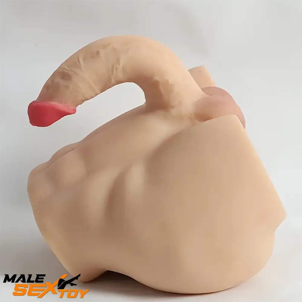 5.12in Real Silicone Riding Flexible Dildo With 8.5lb Sex Doll Torso Male Sex Toy