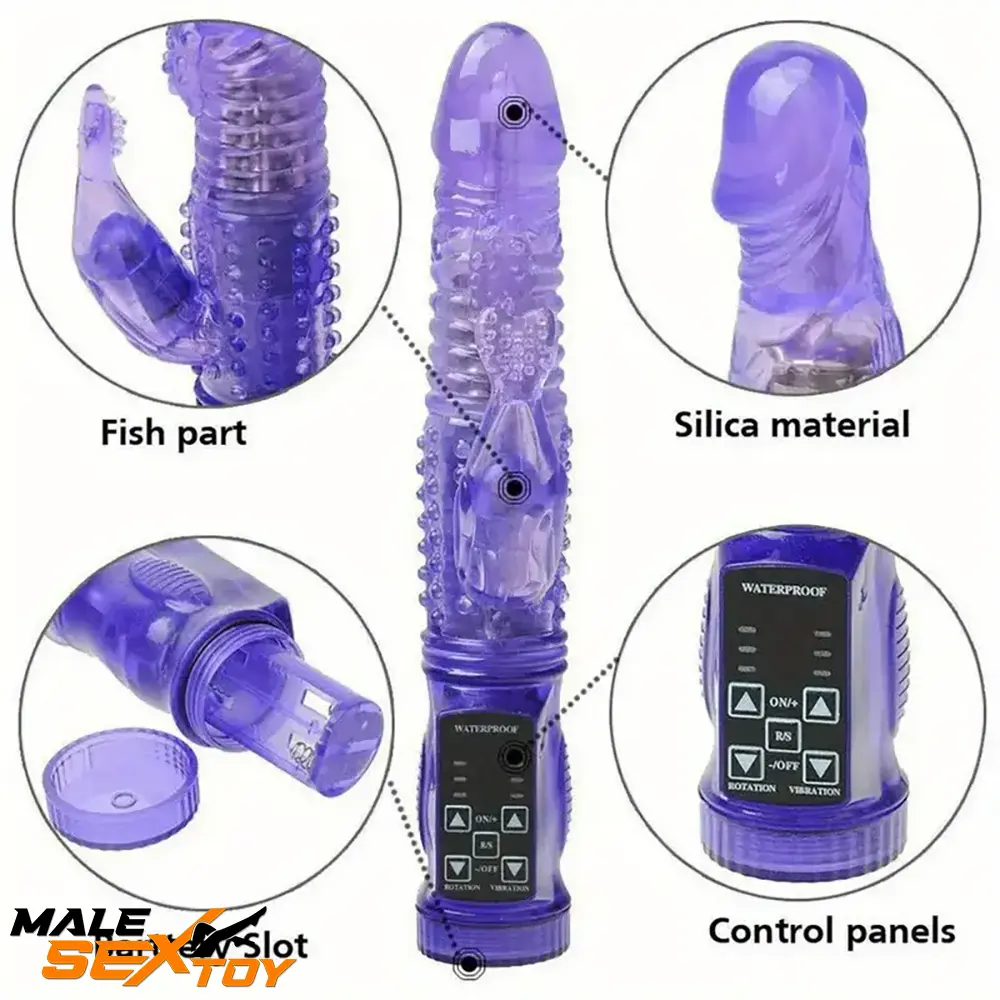 8.86in Auto Silicone Soft Vibrating Rotation Dildo For G-spot Stimulator Male Sex Toy