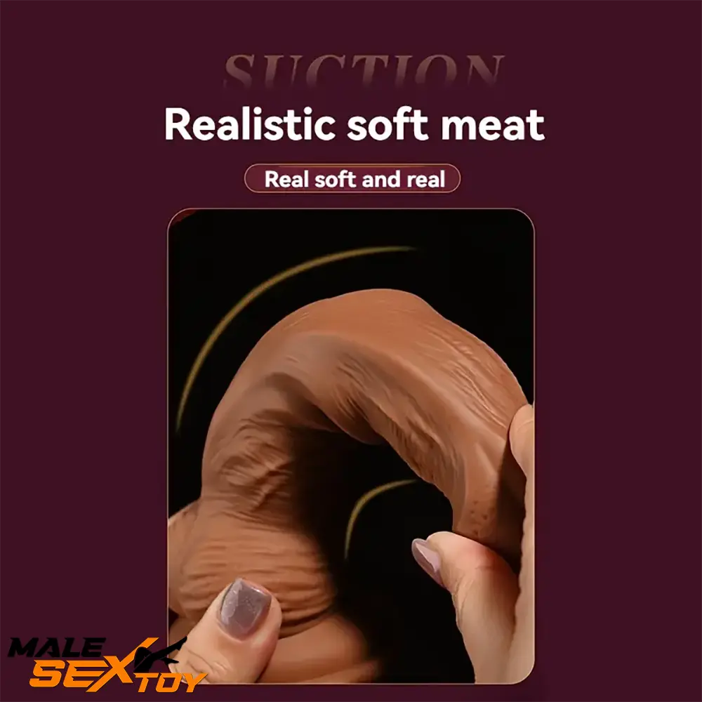 6.22in 7.48in 8.66in Silicone Soft Uncut Meat Dildo For G-spot Sex Male Sex Toy