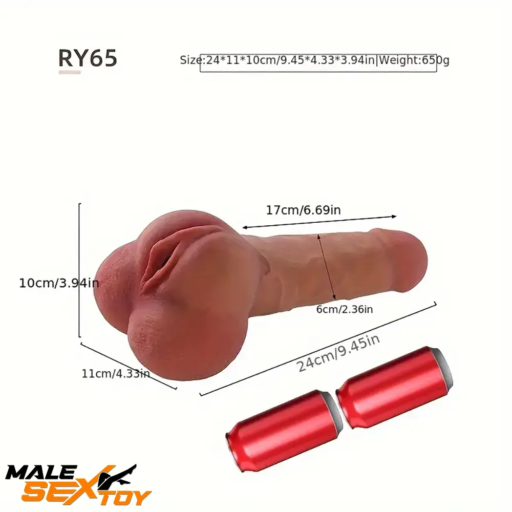 9.45in Silicone Realistic Dildo Pocket Pussy For Prostate Play Sex Toy Male Sex Toy