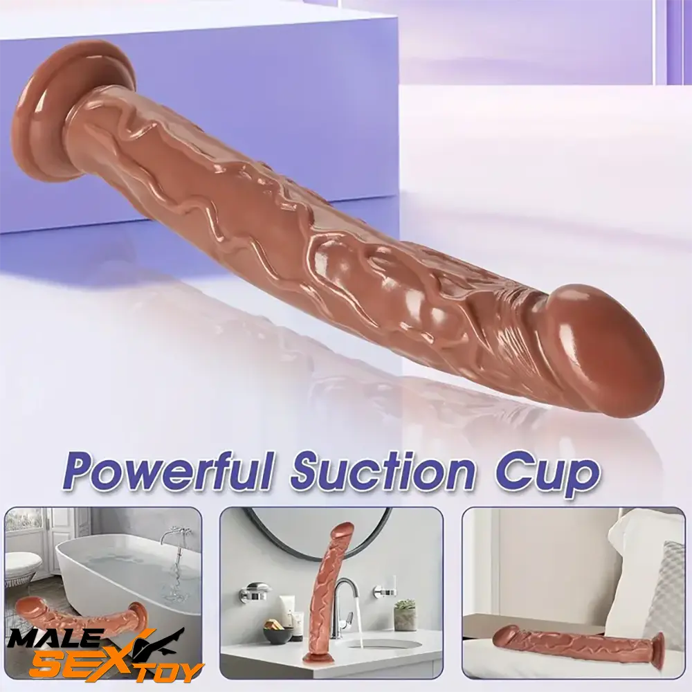 13.6in Soft Realistic Silicone Big Long Dildo For G Spot Women Using Male Sex Toy