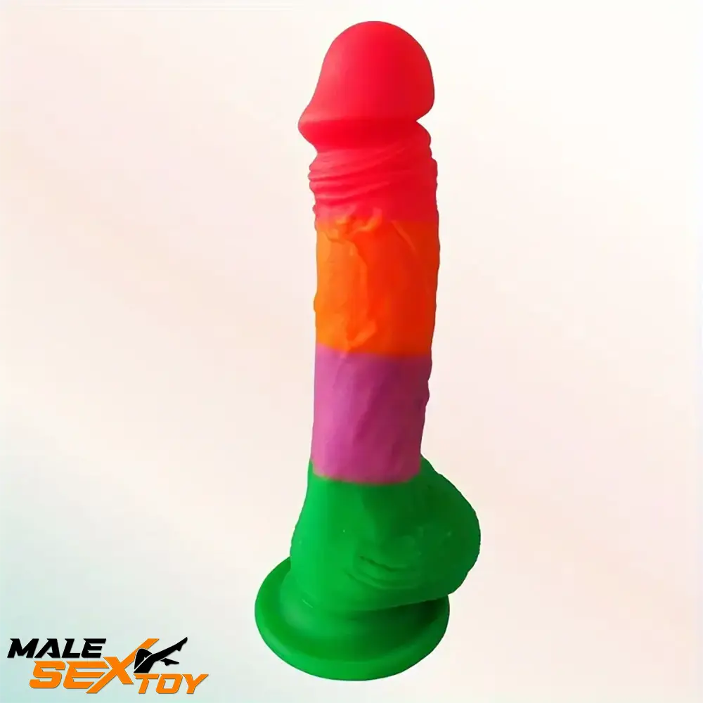 7.9in Silicone Rainbow Soft Dildo For Women Men Couple G-spot Sex Male Sex Toy