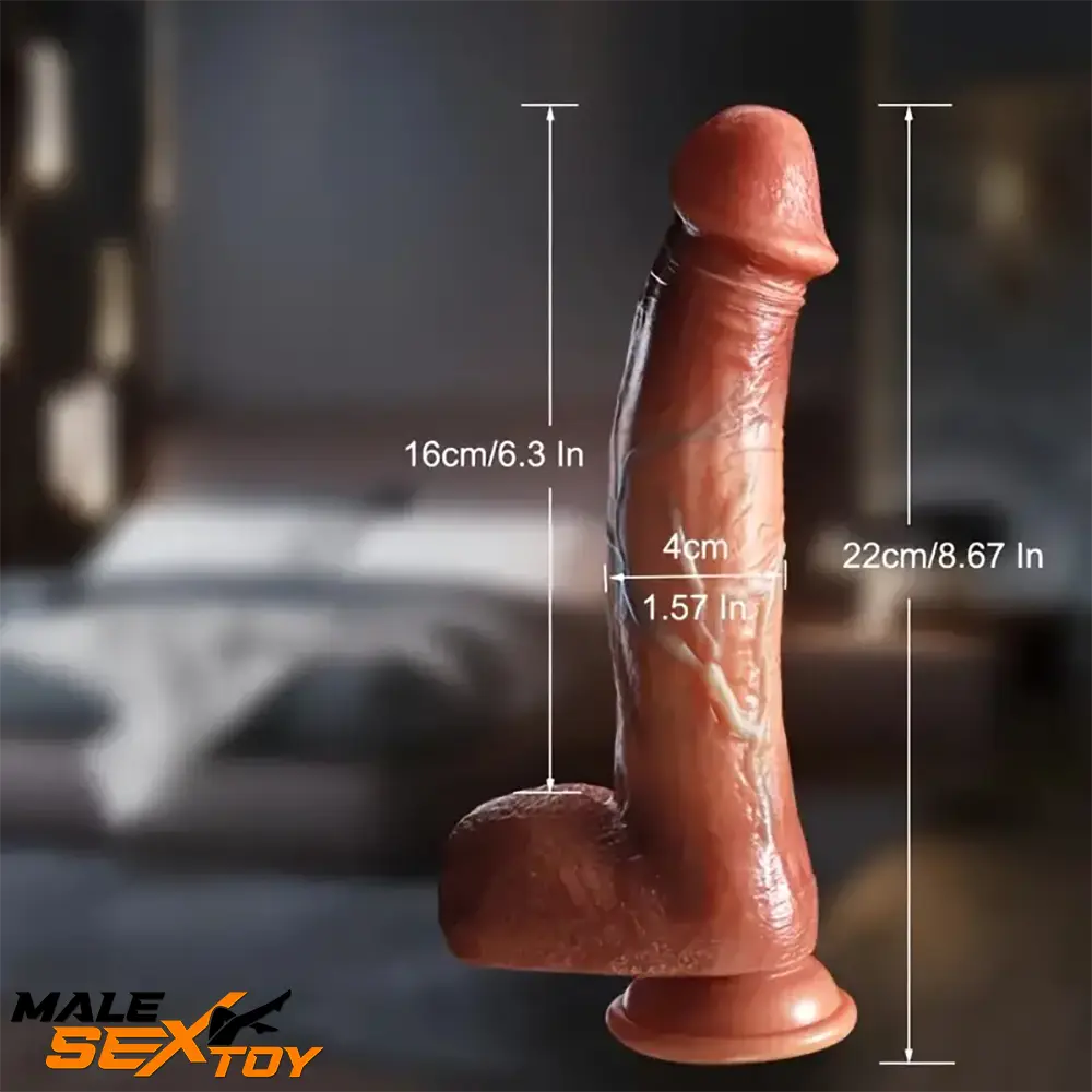 8.67in Premium Silicone Realistic Big Dildo For G Spot Play Sex Lovers Male Sex Toy