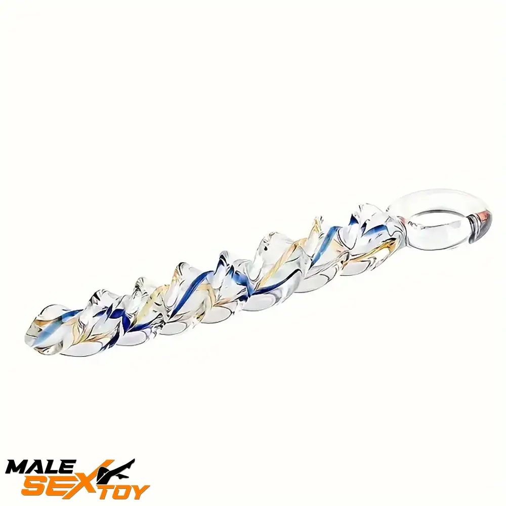 8.66in Spiral Texture Glass Dildo For Women Men Anal Vaginal Love Male Sex Toy