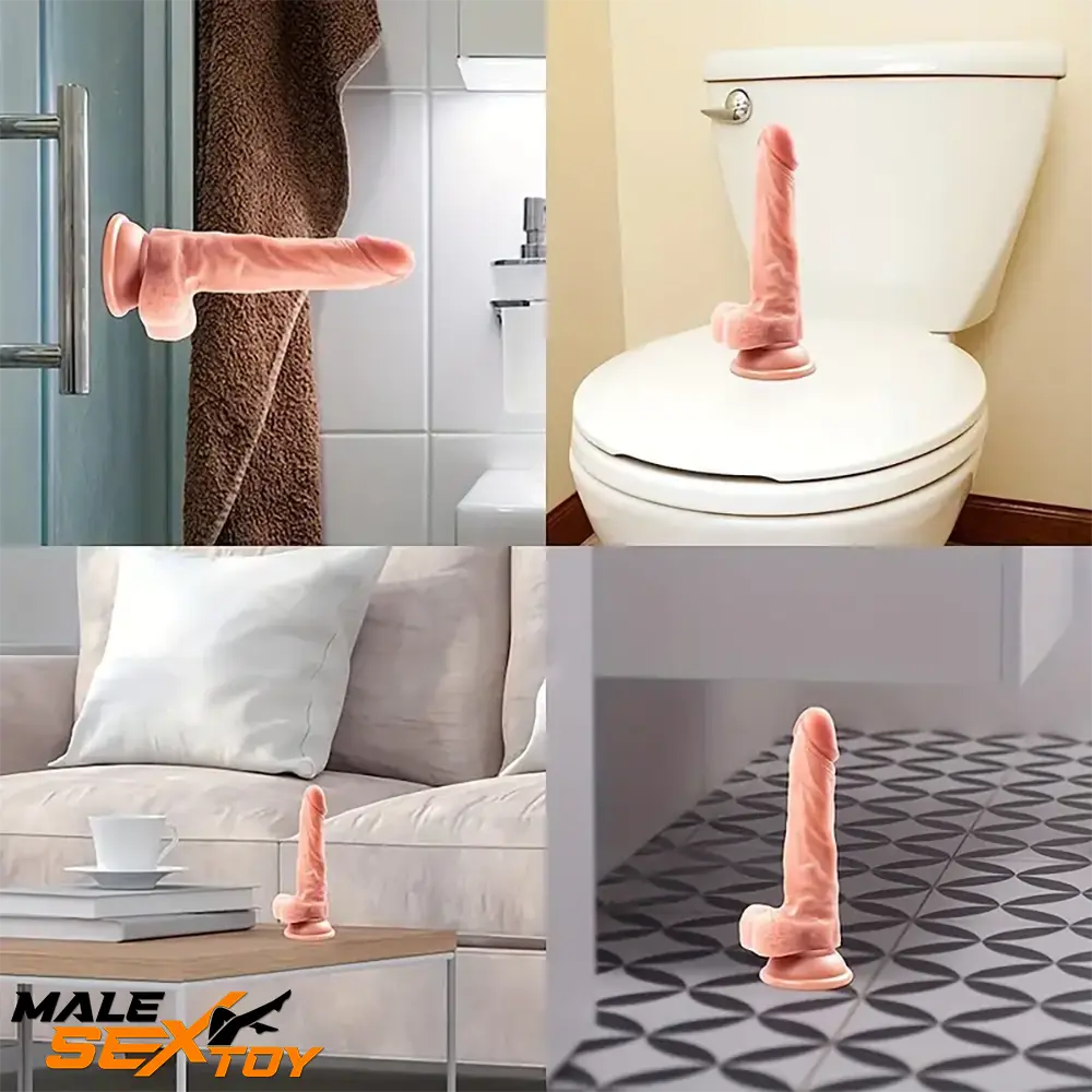 7.2in Premium Realistic Dildo With Lifelike Testicle For G Spot Sex Love Male Sex Toy
