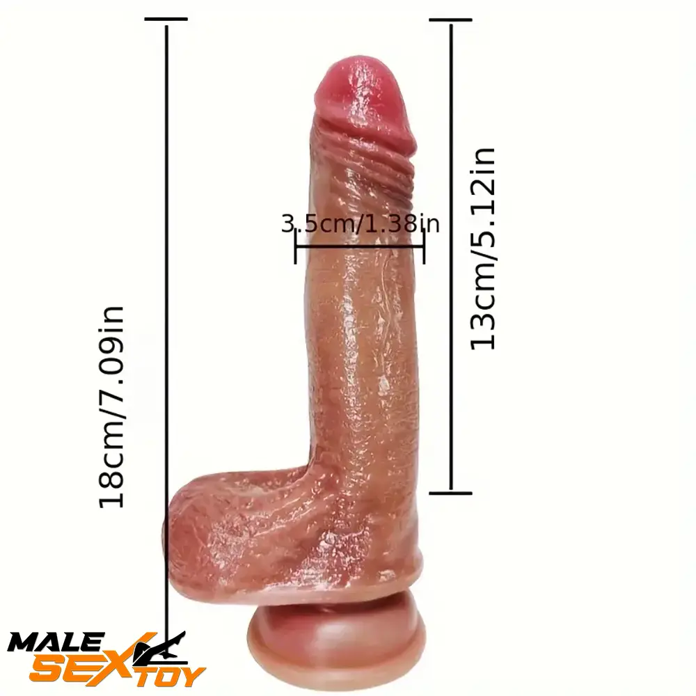 7.09in 8.27in Premium Realistic Silicone Soft Dildo For Prostate Sex Male Sex Toy