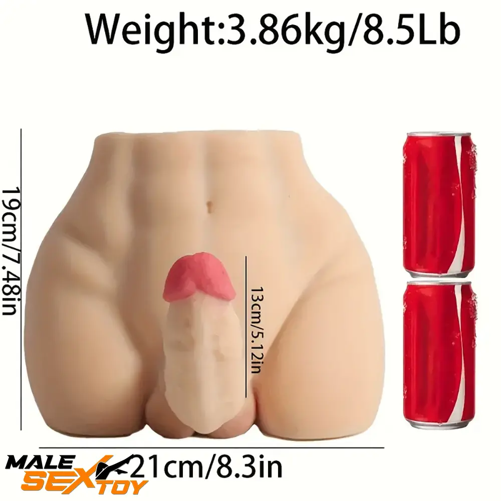 5.12in Real Silicone Riding Flexible Dildo With 8.5lb Sex Doll Torso Male Sex Toy