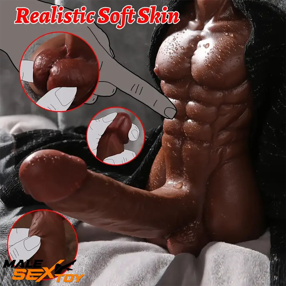 5in Realistic Silicone Soft Dildo With 1.5lb Riding Muscle Sex Torso Male Sex Toy