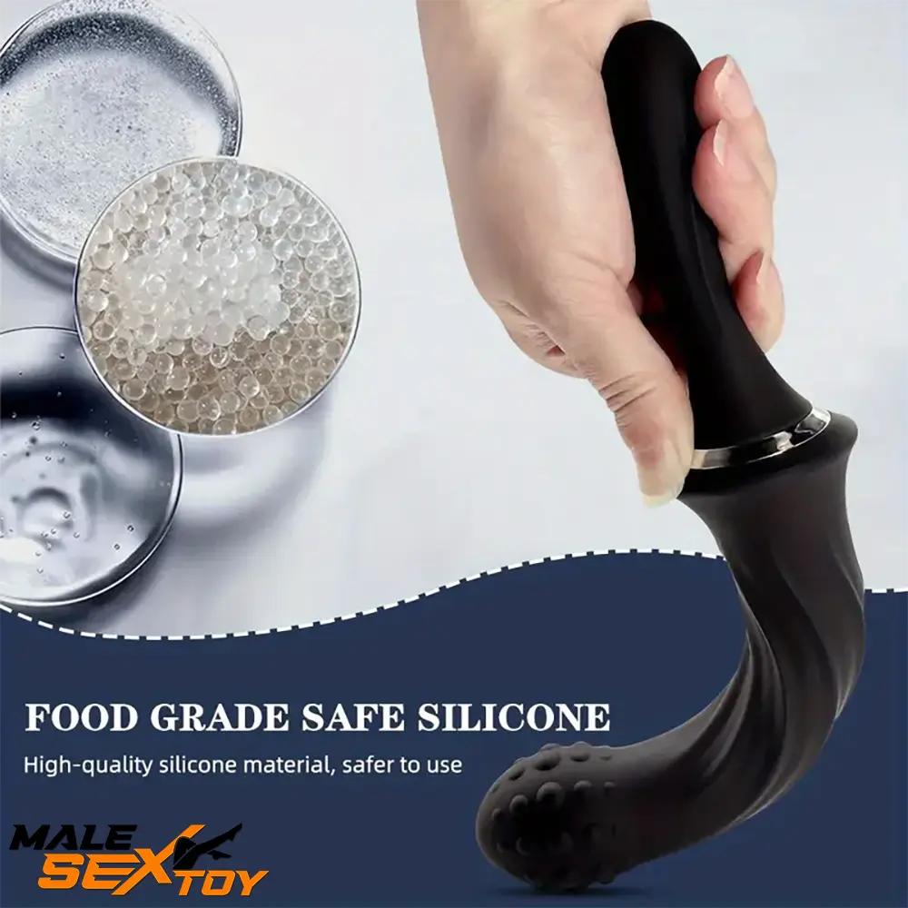 9.65in Silicone Soft Vibrating Spiked Dildo With Handle For G-spot Male Sex Toy