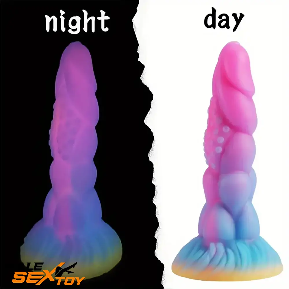 7.8in Monster Luminous Silicone Women Dildo For Masturbation G Spot Male Sex Toy