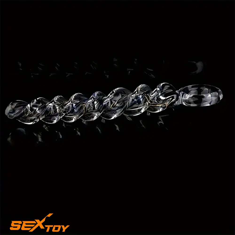 8.66in Spiral Texture Glass Dildo For Women Men Anal Vaginal Love Male Sex Toy