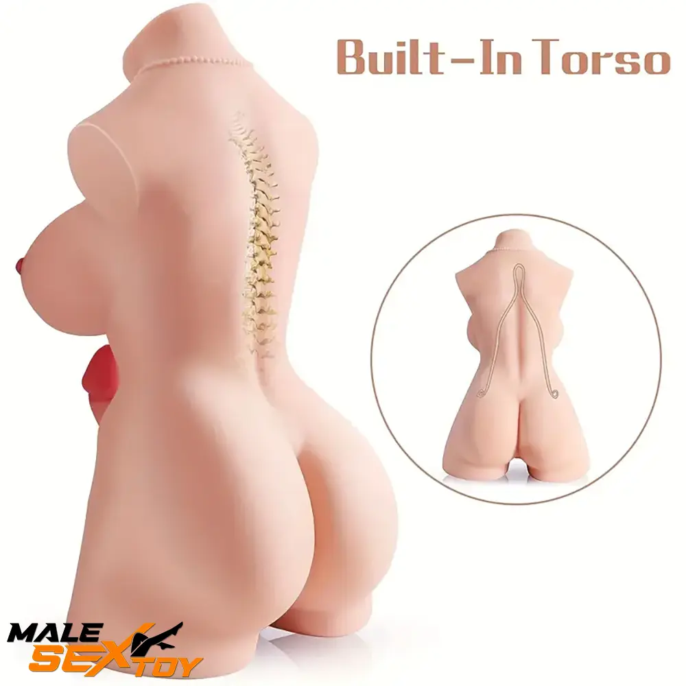6.7in Premium Real Silicone Dildo With Ridable Skeleton Shemale Torso Male Sex Toy