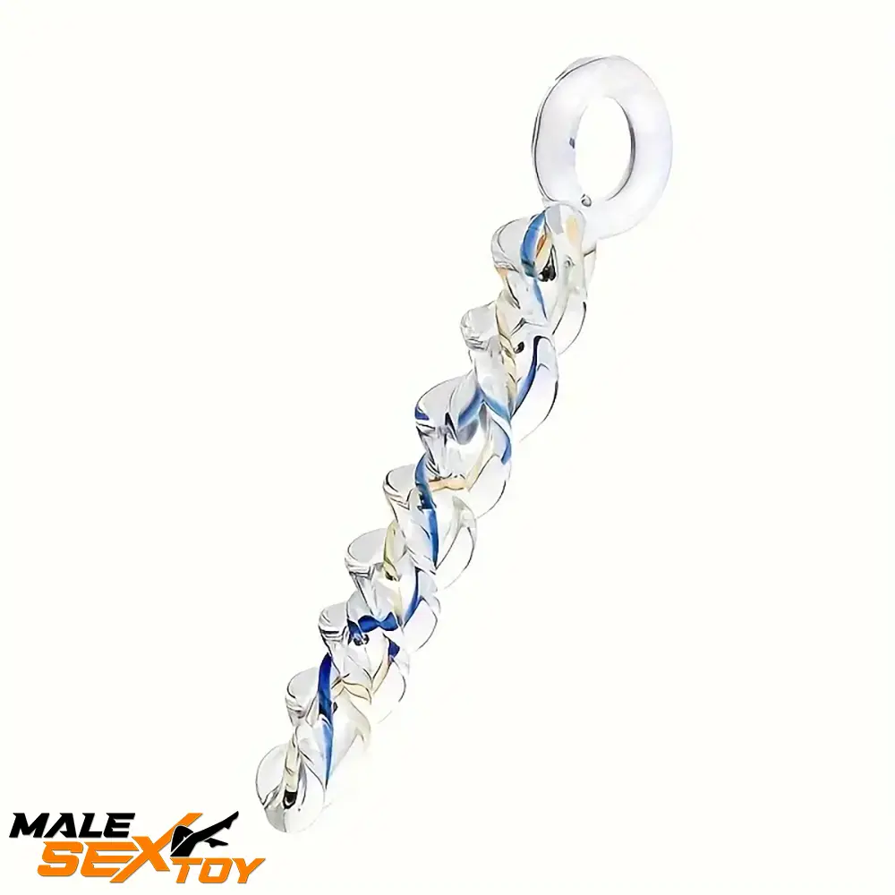 8.66in Spiral Texture Glass Dildo For Women Men Anal Vaginal Love Male Sex Toy